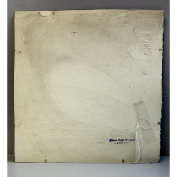 ANTICO ACQUERELLO Guido Gagliardi PAESAGGIO VEDUTA LAGONI ARONA LAGO MAGGIORE 51