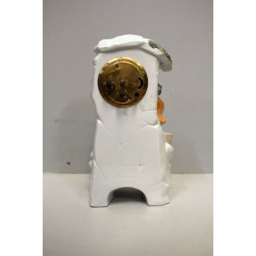 ANTICO OROLOGIO da TAVOLO CERAMICA DIPINTO STILE LIBERTY POLICROMIA GERMANY '900