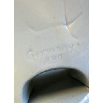 ANTICO OROLOGIO da TAVOLO CERAMICA DIPINTO STILE LIBERTY POLICROMIA GERMANY '900