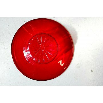  ANTICO VASSOIO TONDO VETRO MURANO SOFFIATO ROSSO RUBINO ATTR. Vittorio Zecchin 