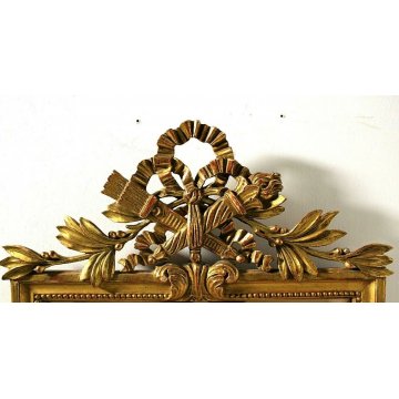 ANTICA SPECCHIERA SPECCHIO MOLATO ROSATO CORNICE INTAGLIATA ORNATA DORATA '900