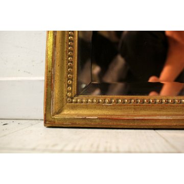 ANTICA SPECCHIERA SPECCHIO MOLATO ROSATO CORNICE INTAGLIATA ORNATA DORATA '900