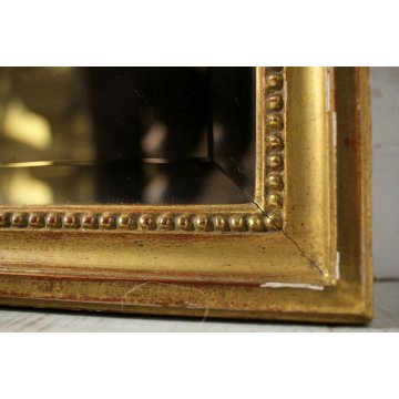 ANTICA SPECCHIERA SPECCHIO MOLATO ROSATO CORNICE INTAGLIATA ORNATA DORATA '900