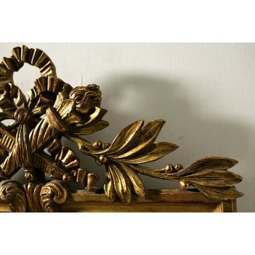 ANTICA SPECCHIERA SPECCHIO MOLATO ROSATO CORNICE INTAGLIATA ORNATA DORATA '900