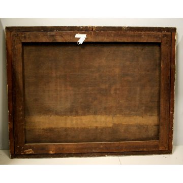 ANTICO DIPINTO OLIO TELA NATURA MORTA VASO FIORI FRUTTA FUNGHI AUTORE 600/700