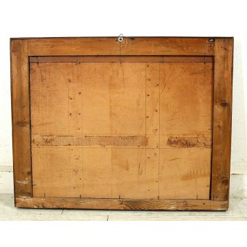 ANTICA SPECCHIERA CAMINIERA IMPERO CORNICE NOCE DECORO FOGLIE D'ACANTO ORO1840