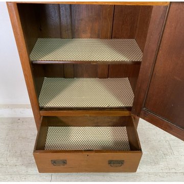ANTICO ARMADIO LEGNO TEAK 1 ANTA SPECCHIO 2 CASSETTI GUARDAROBA OLD PRIMI 1900