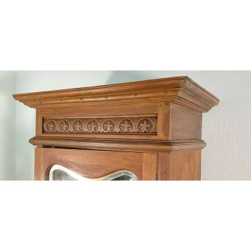 ANTICO ARMADIO LEGNO TEAK 1 ANTA SPECCHIO 2 CASSETTI GUARDAROBA OLD PRIMI 1900