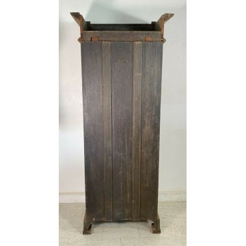 ANTICO ARMADIO LEGNO TEAK 1 ANTA SPECCHIO 2 CASSETTI GUARDAROBA OLD PRIMI 1900