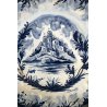 PIATTO PARATA  ALBISOLA V. Mazzotti CERAMICA BIANCA DECORO BLU Castello 