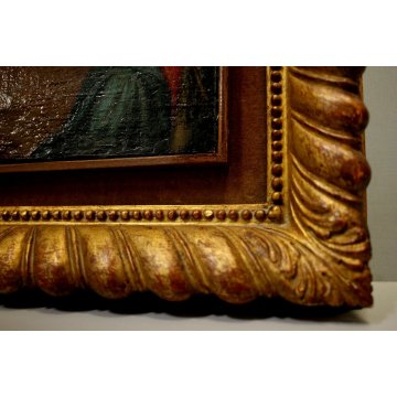 ANTICO QUADRO OLIO TELA ANNUNCIAZIONE MARIA ARCANGELO GABRIELE Toscana '700