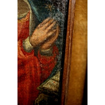ANTICO QUADRO OLIO TELA ANNUNCIAZIONE MARIA ARCANGELO GABRIELE Toscana '700