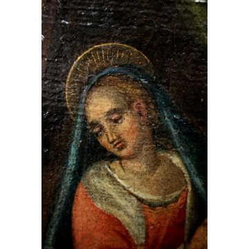 ANTICO QUADRO OLIO TELA ANNUNCIAZIONE MARIA ARCANGELO GABRIELE Toscana '700