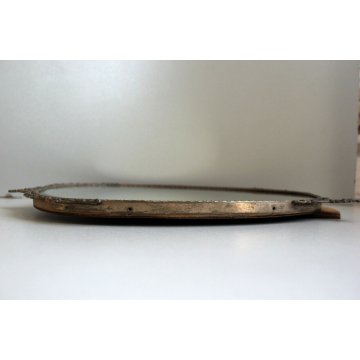 ANTICA SPECCHIERA  LIBERTY DA APPOGGIO SPEACCHIO MOLATO CORNICE ARGENTO '900