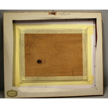 ANTICO QUADRO OLIO TAVOLA TOSCANA  TRAMONTO FIGURE PIOGGIA STRADA Pisa Livorno