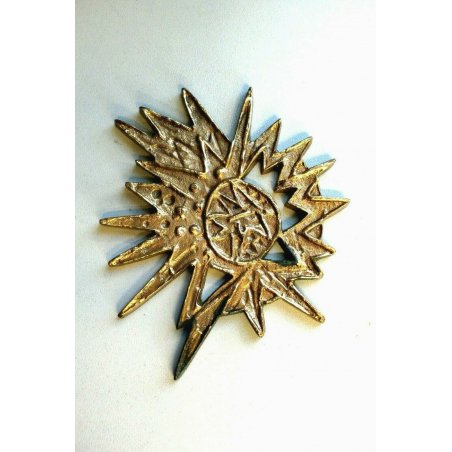 SCULTURA BASSORILIEVO PIASTRA BRONZO Roberto Aloi RICCIO MARINO ASTRATTO ANNI 50