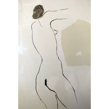 LITOGRAFIA COLORE Corrado Balest STAMPA  MULTIPLO 81/130 DISEGNO ASTRATTO NUDO 