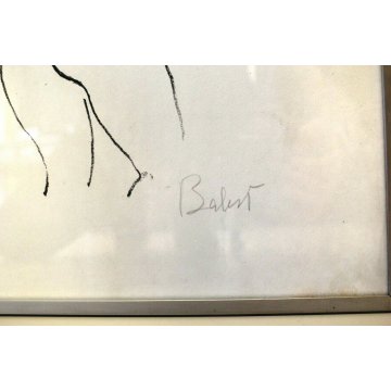 LITOGRAFIA COLORE Corrado Balest STAMPA  MULTIPLO 81/130 DISEGNO ASTRATTO NUDO 