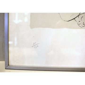 LITOGRAFIA COLORE Corrado Balest STAMPA  MULTIPLO 81/130 DISEGNO ASTRATTO NUDO 