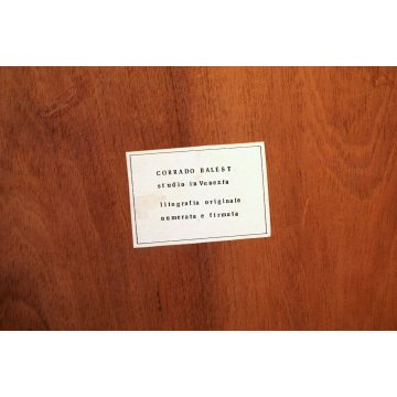 LITOGRAFIA COLORE Corrado Balest STAMPA  MULTIPLO 81/130 DISEGNO ASTRATTO NUDO 