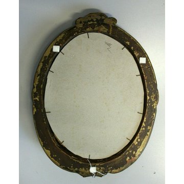 ANTICO SPECCHIO PARETE LEGNO INTAGLIATO ORO BAROCCO '800