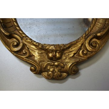 ANTICO SPECCHIO PARETE LEGNO INTAGLIATO ORO BAROCCO '800