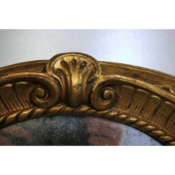 ANTICO SPECCHIO PARETE LEGNO INTAGLIATO ORO BAROCCO '800