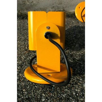 LOTTO N°9 SPOTLIGHT FARETTO PARETE METALLO GIALLO YELLOW  WALL LAMP APPLIQUE '70