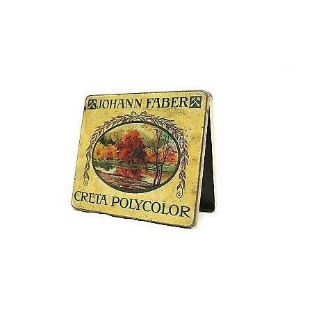 VECCHIA SCATOLA LATTA 12 COLORI JOHANN FABER CRETA POLYCOLOR LITHO TIN BOX 