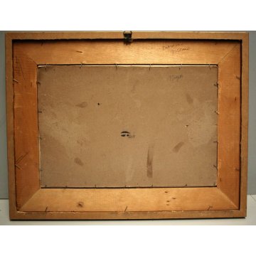 ANTICO QUADRO OLIO PAESAGGIO TOSCANO SENTIERO RADURA PINETA TRAMONTO MAREMMA 900