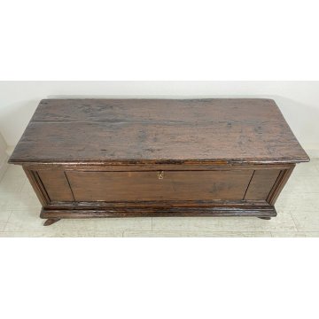 ANTICA CASSAPANCA PORTA TV LEGNO PIOPPO PANCA BAULE EPOCA 1700 PIEDI SCARPETTA 