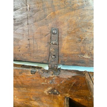 ANTICA CASSAPANCA PORTA TV LEGNO PIOPPO PANCA BAULE EPOCA 1700 PIEDI SCARPETTA 