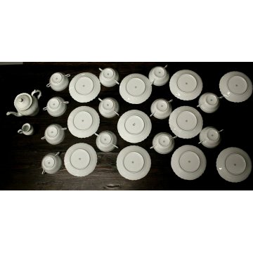 ANTICO SERVIZIO CONSOMME 11pers Richard Ginori CERAMICA BIANCA DECORO RILIEVO 