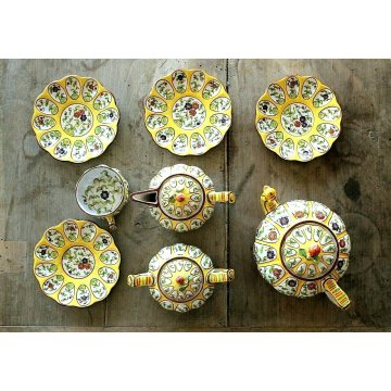 ANTICO SERVIZIO TE CERAMICA  Alba Docilia TEIERA ZUCCHERIERA LATTIERA PIATTINI  