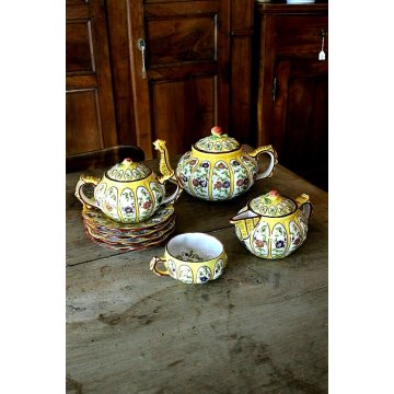 ANTICO SERVIZIO TE CERAMICA  Alba Docilia TEIERA ZUCCHERIERA LATTIERA PIATTINI  