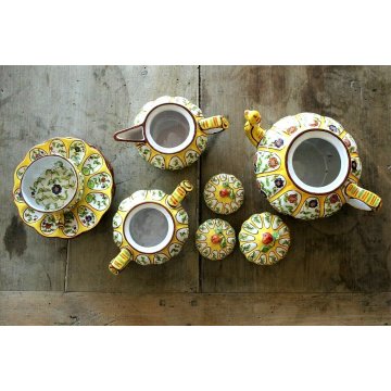 ANTICO SERVIZIO TE CERAMICA  Alba Docilia TEIERA ZUCCHERIERA LATTIERA PIATTINI  