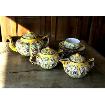 ANTICO SERVIZIO TE CERAMICA  Alba Docilia TEIERA ZUCCHERIERA LATTIERA PIATTINI  