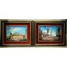 COPPIA QUADRO OLIO Voltolino Fontani PAESAGGIO CASALE TOSCANA ESPRESSIONISMO 900