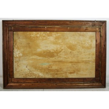 GRANDE QUADRO OLIO TELA E.Piacentini PAESAGGIO LAGO MAGGIORE ISOLE BORROMEO '900
