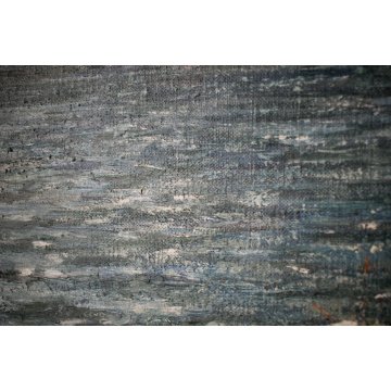 GRANDE QUADRO OLIO TELA E.Piacentini PAESAGGIO LAGO MAGGIORE ISOLE BORROMEO '900