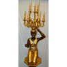 COPPIA LAMPADA TERRA VINTAGE 2 MORI BAROCCO VENEZIANO CANDELIERE DORATO MORO OLD
