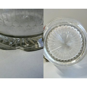 CARAFFA CRISTALLO MOLATO SILVEPLATE GLASS WINE CARAFE DECANTER Bacart(?) VINTAGE