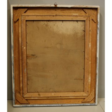 ANTICO QUADRO OLIO V. Scuffi PAESAGGIO RURALE TOSCANO CASOLARE CIPRESSI PONTE 