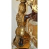 COPPIA LAMPADA TERRA VINTAGE 2 MORI BAROCCO VENEZIANO CANDELIERE DORATO MORO OLD