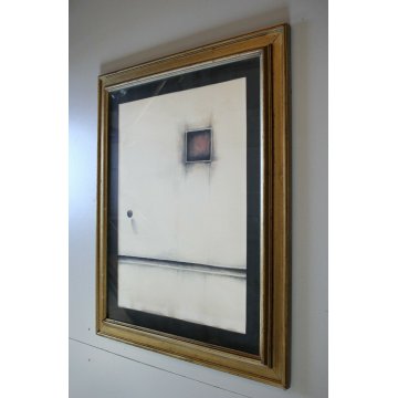 QUADRO DISEGNO ASTRATTO CARBONCINO CARTA Gianni Castagneto TORINO N° 7 1973