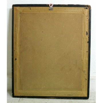 ANTICA CORNICE VITTORIANA OVALE BOUQUET FIORI TESSUTO SENTIMENTAL MOURNIG '800