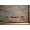 ANTICO QUADRO OLIO TELA  Aldo Cairo '75 PAESAGGIO INVERNALE CASE NEVE Pallanza