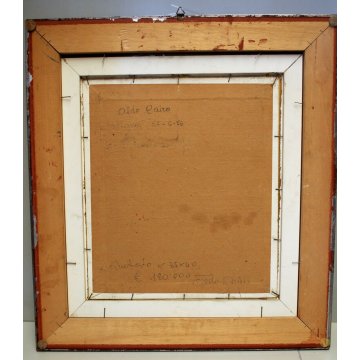 ANTICO QUADRO OLIO TELA  Aldo Cairo '75 PAESAGGIO INVERNALE CASE NEVE Pallanza