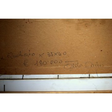 ANTICO QUADRO OLIO TELA  Aldo Cairo '75 PAESAGGIO INVERNALE CASE NEVE Pallanza