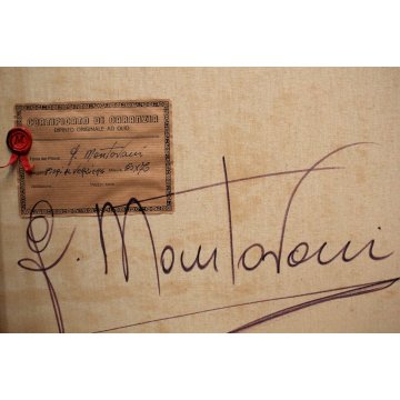 ANTICO QUADRO OLIO Mantovani VEDUTA DUOMO Vecchia Milano VERZIERE MERCATO FIORI 